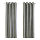 Habitat 100% Polyester Milo Light Faux Linen Solid Filtering Grommet Curtain Panel Grey