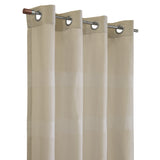 Habitat 100% Polyester Phoebe Light Embroidered Stripe Filtering Grommet Curtain Panel Taupe