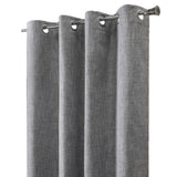 Thermaplus 100% Polyester Duo Reversible Tone Textured Blackout Grommet Curtain Panel  Grey to Taupe