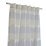 Habitat 100% Polyester Nathan Stripe Sheer Faux Linen Dual Header Curtain Panel Blue