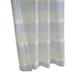 Habitat 100% Polyester Nathan Stripe Sheer Faux Linen Dual Header Curtain Panel Blue
