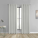 Thermaplus 100% Polyester Glacier Balance Temperature Solid Faux Silk Blackout Grommet Curtain Panel Silver