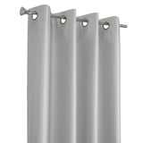 Thermaplus 100% Polyester Glacier Balance Temperature Solid Faux Silk Blackout Grommet Curtain Panel Silver