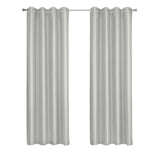 Thermaplus 100% Polyester Glacier Balance Temperature Solid Faux Silk Blackout Grommet Curtain Panel Silver