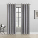 Thermaplus 100% Polyester Mason Lightweight Texture Printed Blackout Grommet Curtain Panel Grey