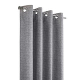 Thermaplus 100% Polyester Mason Lightweight Texture Printed Blackout Grommet Curtain Panel Grey