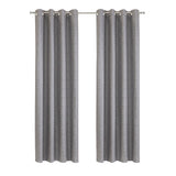 Thermaplus 100% Polyester Mason Lightweight Texture Printed Blackout Grommet Curtain Panel Grey