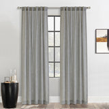 Habitat 100% Polyester Johnstown Light Filtering Faux Linen Textured Dual Header Curtain Panel Silver