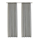 Habitat 100% Polyester Johnstown Light Filtering Faux Linen Textured Dual Header Curtain Panel Silver