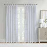 Habitat 85% Polyester 15% Cotton Crushed Sheer Crinkle Textured Solid Rod Pocket Curtain Panel White