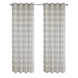 Habitat 100% Polyester Bradley Light Filtering Plaid Woven Grommet Curtain Panel 52" x 84" in Taupe