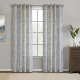 Habitat 100% Polyester Eleanor Light Filtering Jacquard Leaf Grommet Curtain Panel in Grey