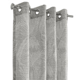 Habitat 100% Polyester Eleanor Light Filtering Jacquard Leaf Grommet Curtain Panel in Grey