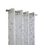 Habitat 100% Polyester Hazel Sheer Faux Linen Floral Grommet Curtain Panel Pink