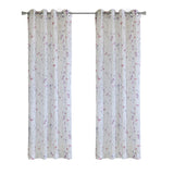 Habitat 100% Polyester Hazel Sheer Faux Linen Floral Grommet Curtain Panel Pink