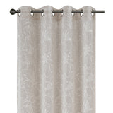 Habitat 100% Polyester Sheila Light Filtering Faux Linen Floral Grommet Curtain Panel 52" x 84" Taupe