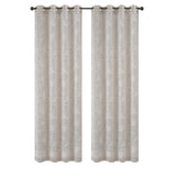 Habitat 100% Polyester Sheila Light Filtering Faux Linen Floral Grommet Curtain Panel 52" x 84" Taupe