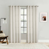 Habitat 90% Polyester 10% Linen Faux Solid Samuelson Light Filtering Grommet Curtain Panel Linen