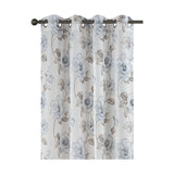 Habitat 100% PolyesterCamila Light Filtering Floral Faux Linen Grommet Curtain Panel 52" x 84" Blue