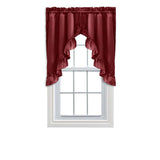 Ellis Stacey 1.5" Rod Pocket High Quality Fabric Solid Color Window Ruffled Swag 60"x38"