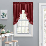 Ellis Stacey 1.5" Rod Pocket High Quality Fabric Solid Color Window Ruffled Swag 60"x38"