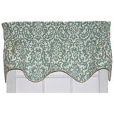 Ellis Curtain Duncan High Quality Room Darkening Solid Natural Color Lined Scallop Window Valance - 50 x15" Spa