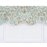 Ellis Curtain Paisley Prism Duchess 3" Rod Pocket Filler Valances for Windows 50" x 15" Latte