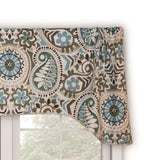 Ellis Curtain Paisley Prism Arch 3" Rod Pocket Valances for Windows 50" x 15" Latte