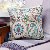 Ellis Curtain Paisley Prism Decorative Soft & Comfortable Toss Pillow 18" x 18" Latte