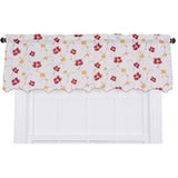 Ellis Curtain Zoe High Quality Room Darkening Solid Color Floral Print fabric Window Valance - 48 x15" Red