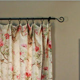 Ellis Curtain Balmoral 100 Percent High Quality Fabric Floral Print Rod Pocket Panel Window Curtain - 48 x63" Red