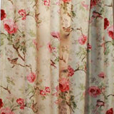 Ellis Curtain Balmoral 100 Percent High Quality Fabric Floral Print Rod Pocket Panel Window Curtain - 48 x63" Red