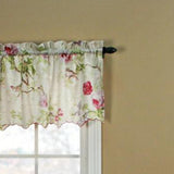 Ellis Curtain Balmoral High Quality Room Darkening Solid Color floral print fabric Window Valance - 48 x15" Lilac