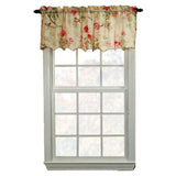 Balmoral Floral Print Semi Sheer Valance Curtain 48-Inch-by-15-Inch - Red/Yellow