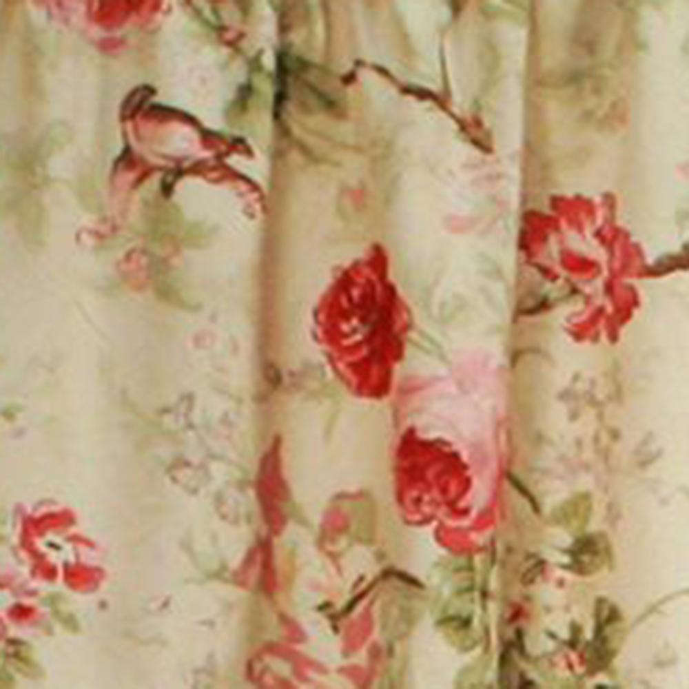 Balmoral Floral Print Semi Sheer Valance Curtain 48-Inch-by-15-Inch - Red/Yellow