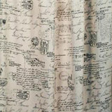 Ellis Curtain Script 100 Percent High Quality Fabric Classic Print Rod Pocket Panel Window Curtain - 48 x 63", Black