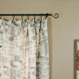 Ellis Curtain Script 100 Percent Fabric Perfect Decorative Classic Print Rod Pocket Panel Window Curtain - 48 x 84, Black