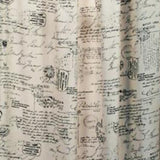 Ellis Curtain Script 100 Percent Fabric Perfect Decorative Classic Print Rod Pocket Panel Window Curtain - 48 x 84, Black