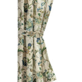 Ellis Curtain 100% Polyester Brissac Rod Pocket Tailored Grapevine and Check Pattern Curtain Panel Pair 70" x 63" Blue