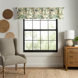 Ellis Curtain 100% Polyester Brissac Rod Pocket Tailored Colrful Jacobean Pattern Window Valance 70" x 15" Blue