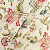 Ellis Curtain 100% Polyester Brissac Colrful Jacobean Pattern Grommet Curtain Panel Lined Red