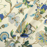Ellis Curtain 100% Polyester Brissac Colrful Jacobean Pattern Grommet Curtain Panel Lined Blue