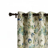 Ellis Curtain 100% Polyester Brissac Colrful Jacobean Pattern Grommet Curtain Panel Lined Blue