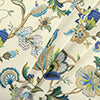 Ellis Curtain 100% Polyester Brissac Colrful Jacobean Pattern Grommet Curtain Panel Lined Blue