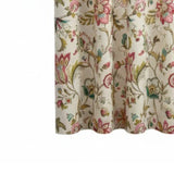 Ellis Curtain 100% Polyester Brissac Colrful Jacobean Pattern Grommet Curtain Panel Lined Red