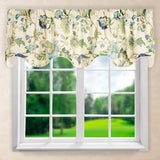 Ellis Curtain Brissac High Quality Room Darkening Natural Color Lined Scallop Window Valance - 70 x17" Blue