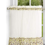 Ellis Curtain Clarice High Quality 2-Piece Leafy Branch Patterned Ruffled Tier Pair Window Curtains - 58 x24" Violet