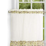 Ellis Curtain Clarice High Quality 2-Piece Leafy Branch Patterned Ruffled Tier Pair Window Curtains - 58 x36" Violet