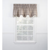 Ellis Curtain Morrison High Quality Room Darkening Solid Natural Color Lined Scallop Window Valance - 70 x17", Patriot