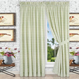 Ellis Curtain Davins 100 Percent High Quality 2-Piece Window Rod Pocket Panel Pairs With 2 Tie Backs - 90x63" - 90" x 63" SPA